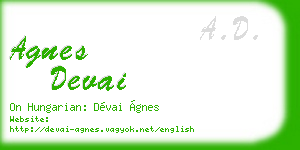 agnes devai business card